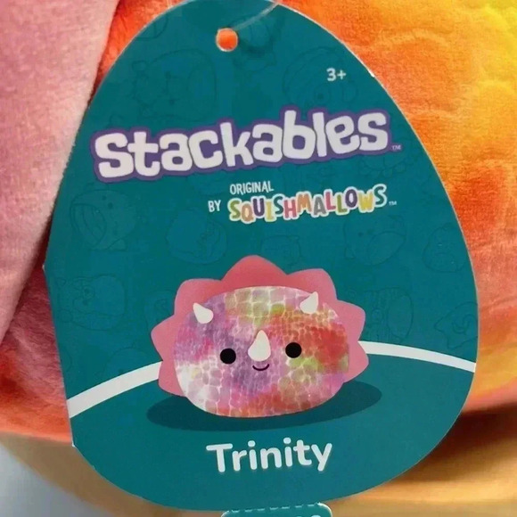 NWT Squishmallows Stackables Trinity Pink Triceratops 12” - Picture 2 of 5